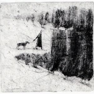 Original  Etching  - Printmaking- Handmade Fine Art - Mezzotint