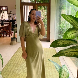 silk maxi dress, maxi satin dress, long silk dress, bridesmaids dresses, silk slip dress, chocolate silk slip, bronze silk gown, evening gown, scoop neck maxi slip, floor length dress, mocha slip dress, long dress open back, low back silk dress