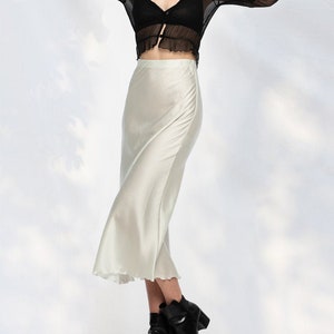 White Silk Maxi Skirt | Meeko | Sustainable Clothing | Slip outfit