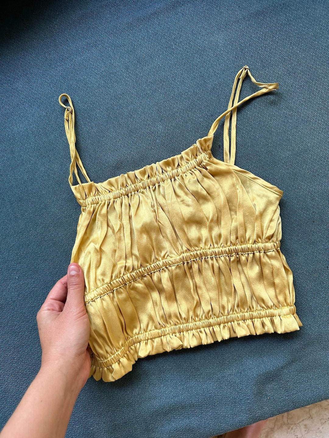 Yellow Silk Crop-top - Silk Summer Shirt - Sleeveless Top - Ahimsa Silk ...