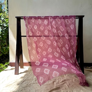 Pink silk chiffon scarf - Organic Silk Chiffon - Plant dye Scarf - Large Silk Scarf - Organic Silk Scarf - Gift For Mother, Wife, Daughter