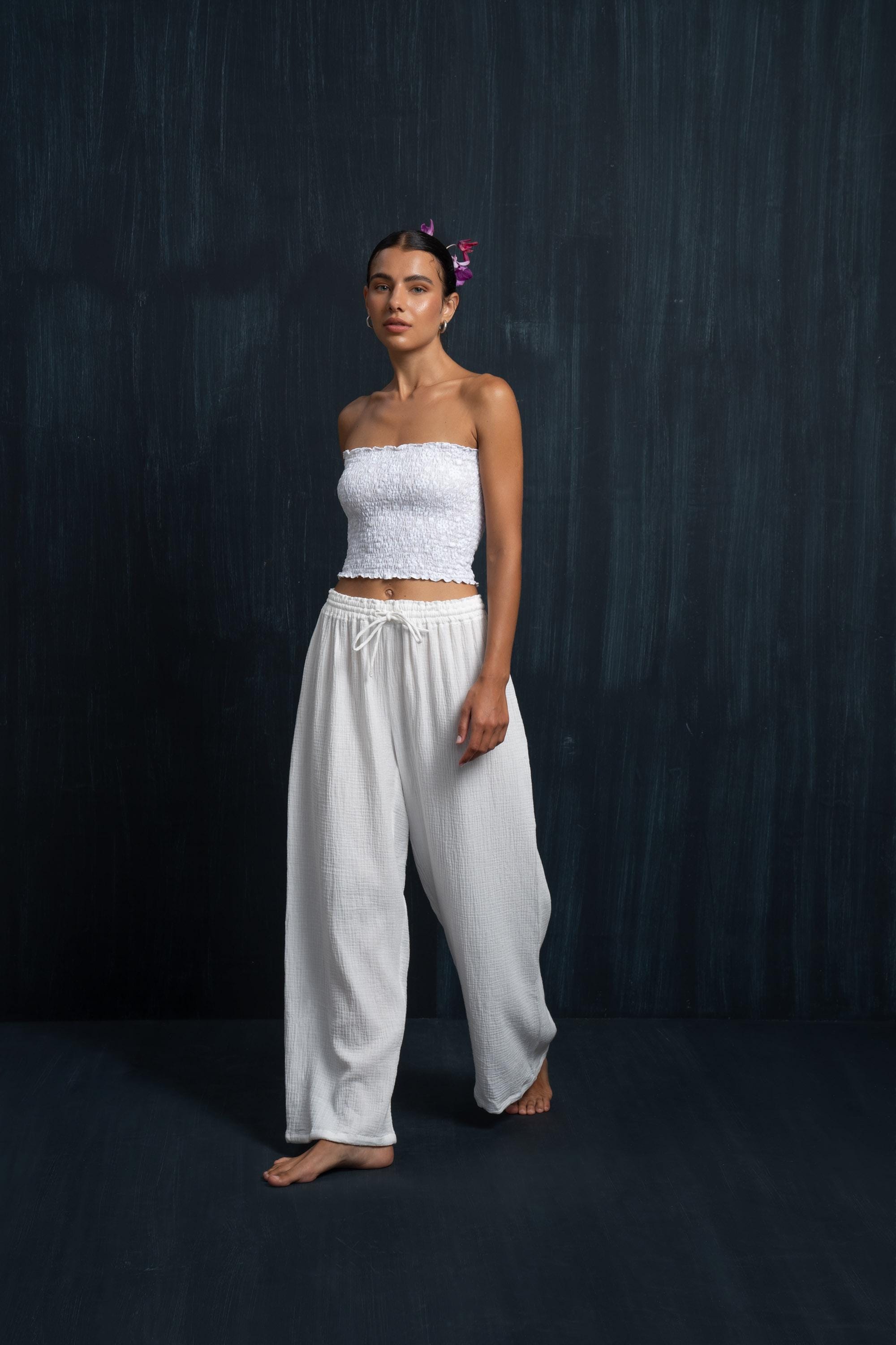 Flowy White Pants Wedding - Etsy