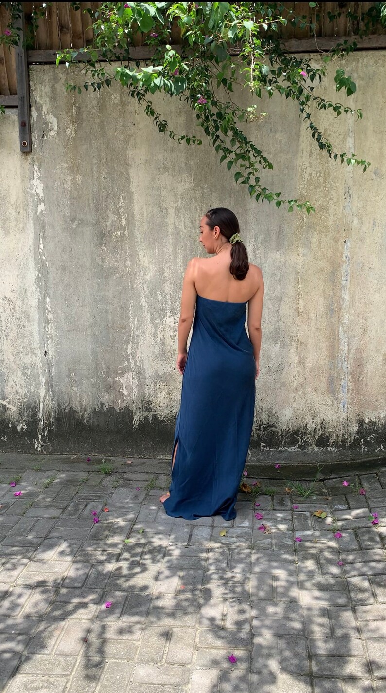 maxi dress, bias cut, tube top, silk, strapless, midi slip, date, party, evening, with slit, slip dress, homecoming, bridesmaids