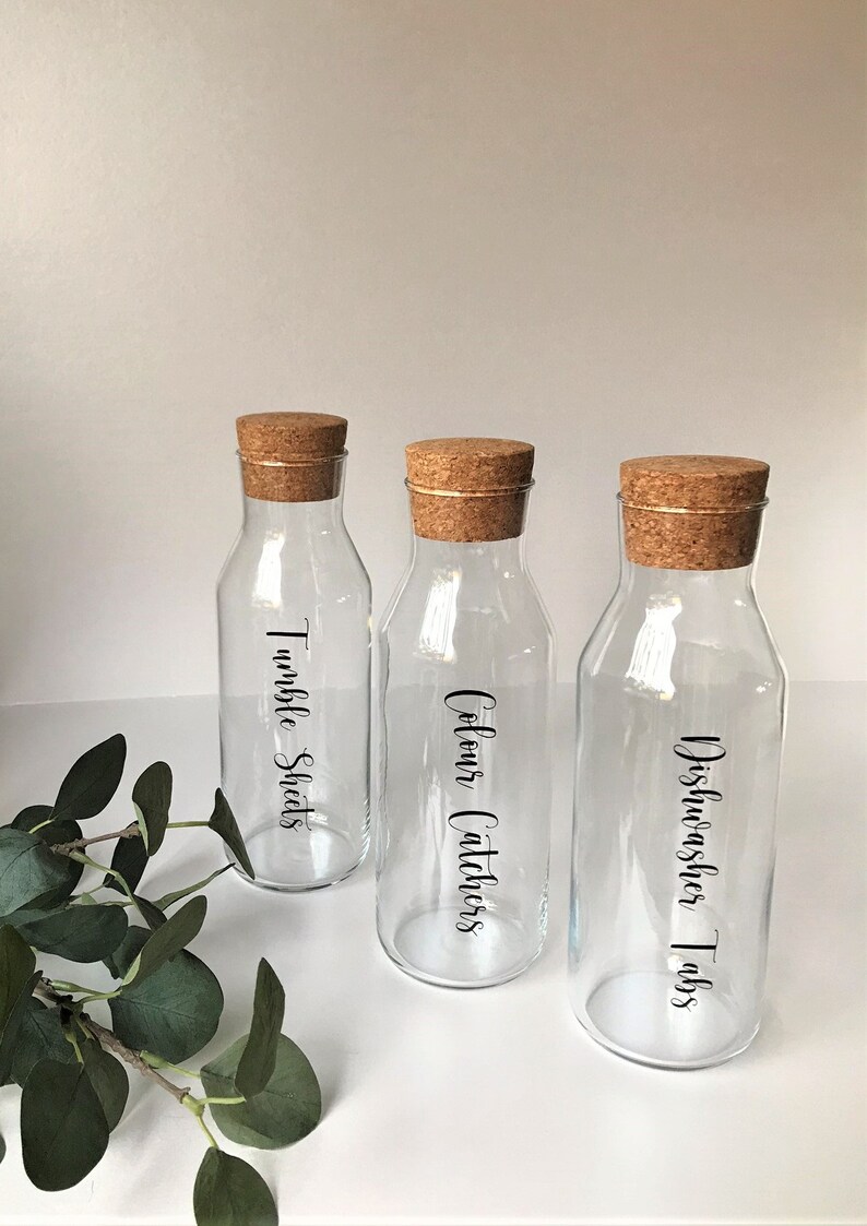 Personalised Glass Storage Jar/Bottle With Cork Lid Glass Etsy