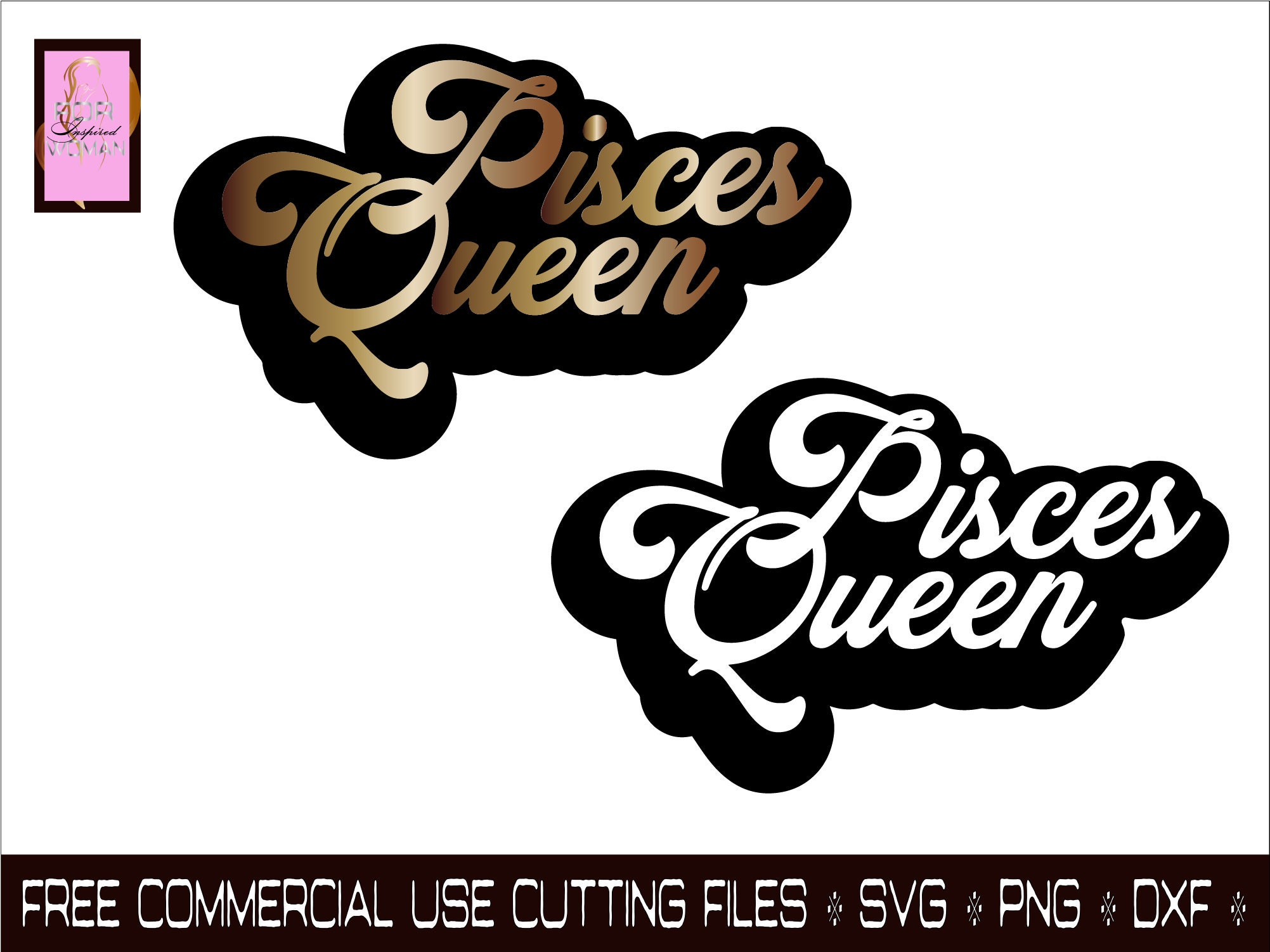 Pisces Queen Svg Two Files Zodiac Sign Svg Horoscope Etsy