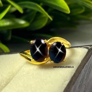 Bague étoile noire Lindy pour femme Bague étoile noire unique en argent sterling 925 Bijoux étoile