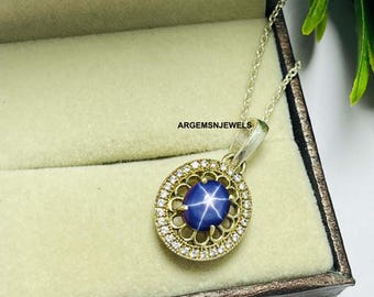 コーンフラワーブルースターサファイアネックレススターリングシルバー