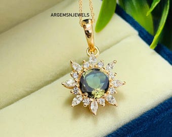 Collana con ciondolo in argento sterling con sultanina: pietra preziosa che cambia colore