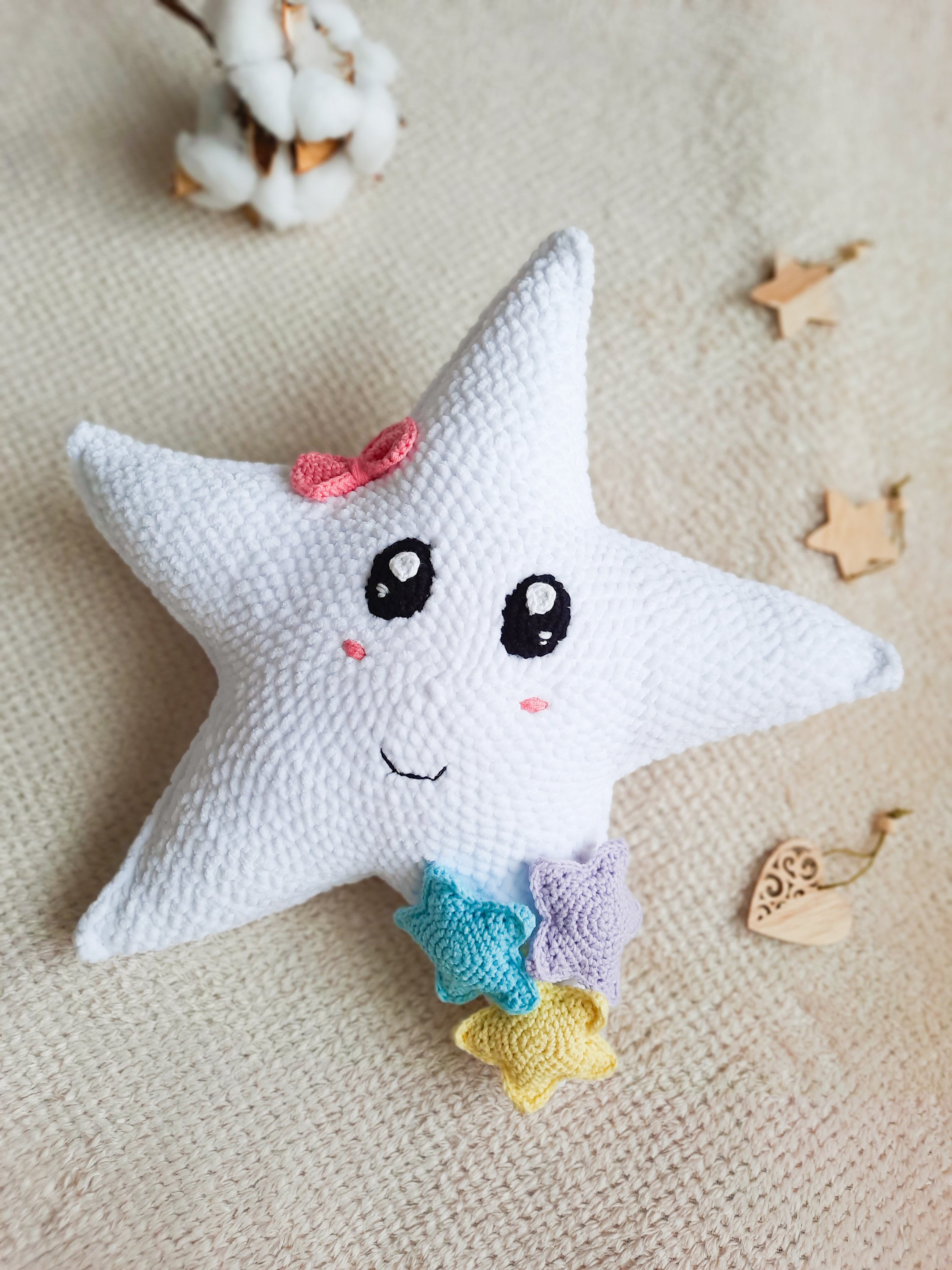 Crochet star pattern Crochet pillow Staring pillow Pillow Etsy