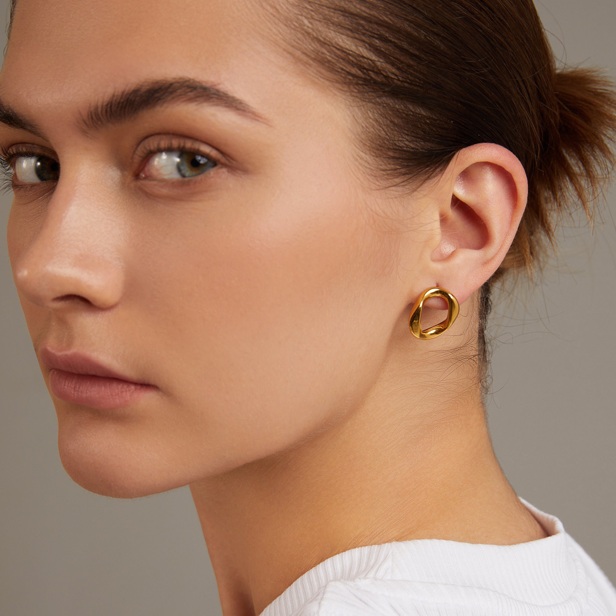 18K Gold Locker Hoop Earrings INS POPULAR EARRINGS  Etsy UK  Popular  earrings Etsy earrings Earrings