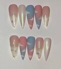 Sunset Dream Cloud Nails | | Glue On Nails | Press On Nails | False Nails | Long Fake Nails product logo