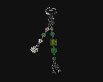 Green themed spider keychain / purse charm!