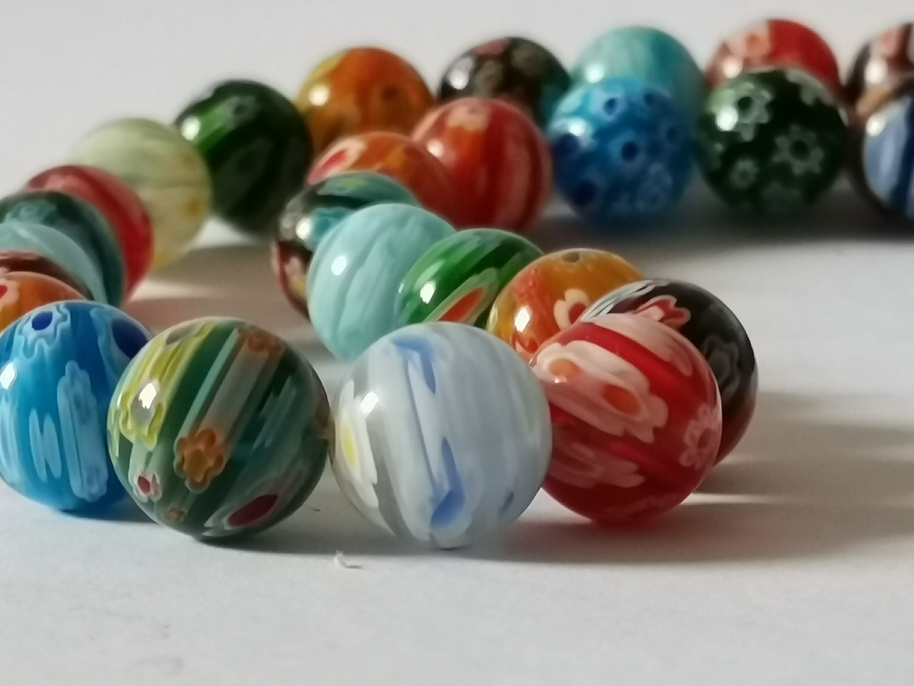 Vintage Murano Millefiori Bead Glass Necklace Etsy