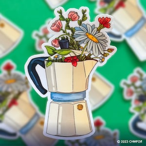 Cafetera Sticker | Premium Quality Vinyl Sticker | Cute Laptop Sticker | Gifts Under 5 | Water-Resistant