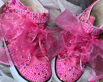 Iridescent  pink Bedazzled Original Chuck Taylor’s, bedazzled shoes, birthday shoes, birthday gift, Christmas gift