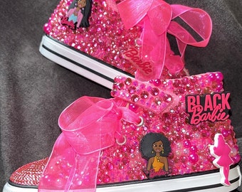 Barbie Bedazzled Chuck Taylor’s, bedazzled shoes, birthday shoes, birthday gift, Christmas gift