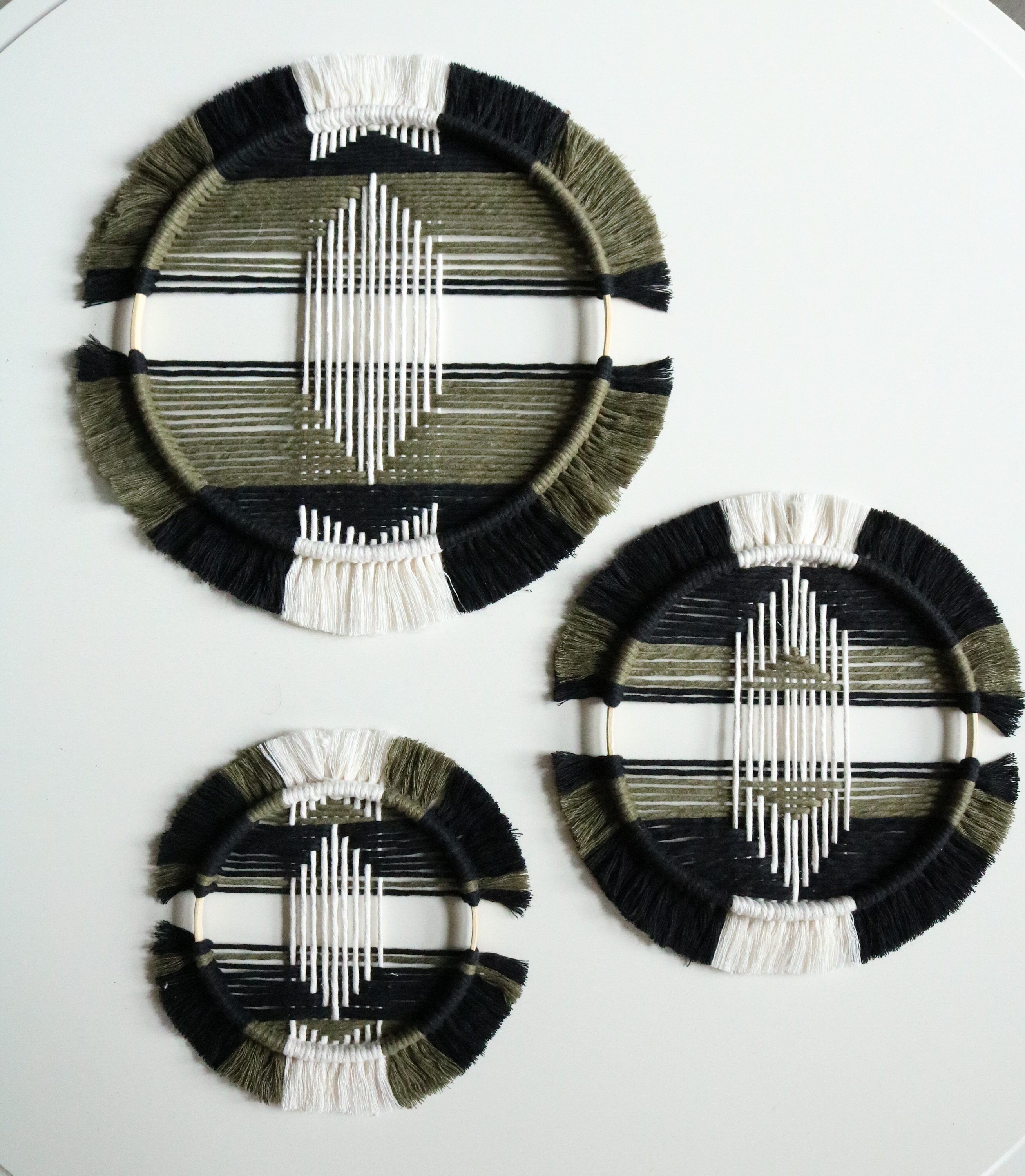 Composition Murale en Macramé - Modèle Beryl Décoration Salon Bureau Chambre Corde 100% Coton Recycl