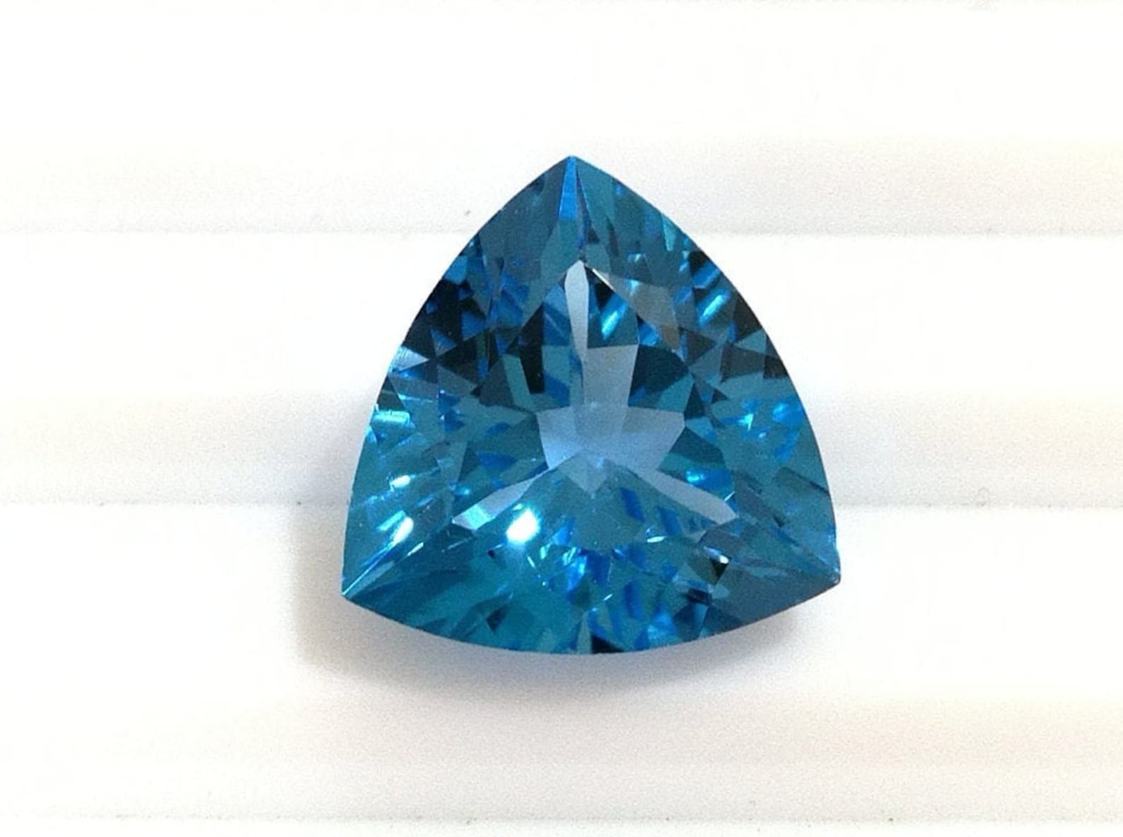 Natural blue topaz Gem Cut Faceted triangle Weigh 5.35 Etsy