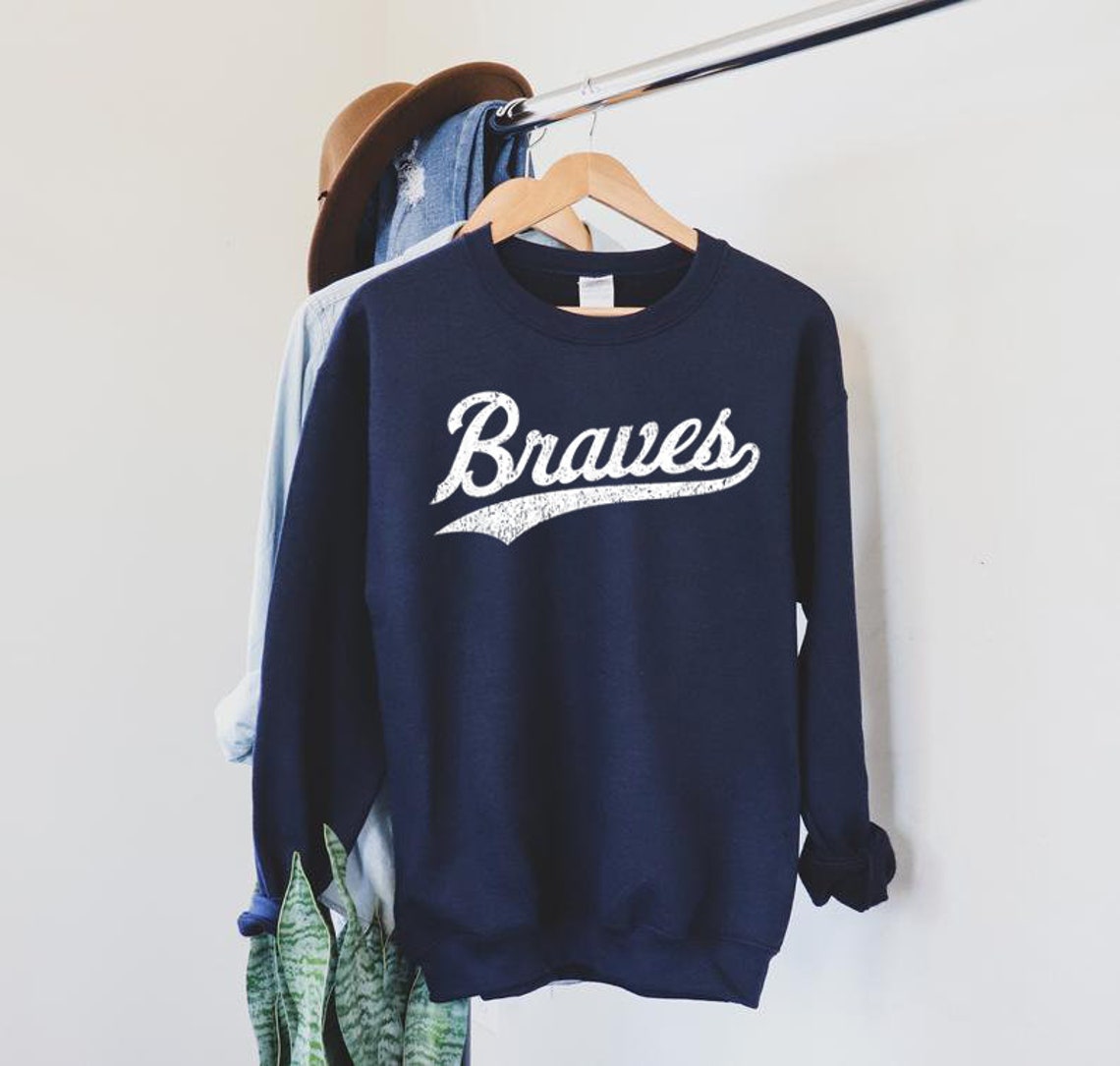 Vintage Braves Sweatshirt Distressed Braves Shirt Atlanta Etsy