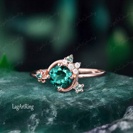 Emerald promise ring for her best sale