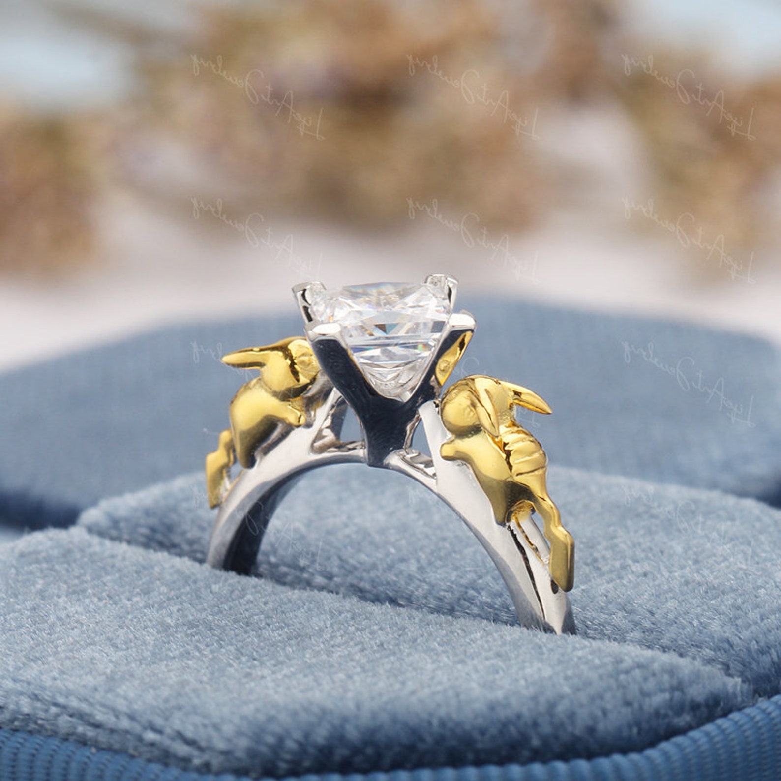 Pikachu Custom Design Ring Pikachu Engagement Ring Pokemon 14K | Etsy