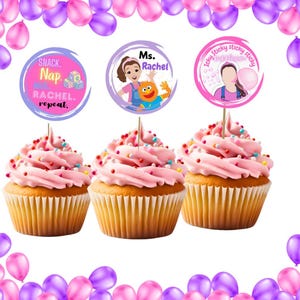 Ms. Rachel cupcake toppers digital download