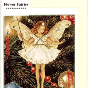 CHRISTMAS TREE FAIRY -  a pretty and nostalgic hand made Christmas greeting card. Blank inside for your personal message.   1508