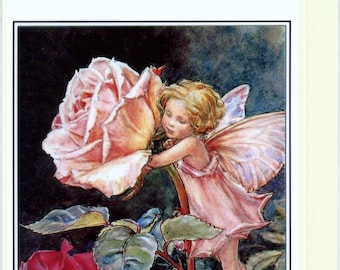 花の妖精：赤いクローバーの妖精 ヴィンテージプリント 1930年頃