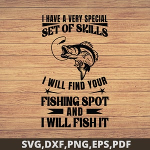 Conjunto muy especial de habilidades, Pesca svg, pesca clipart, pescado png, pesca arte lindo, pesca cricut, lindo svg, archivos cortados SVG, Png