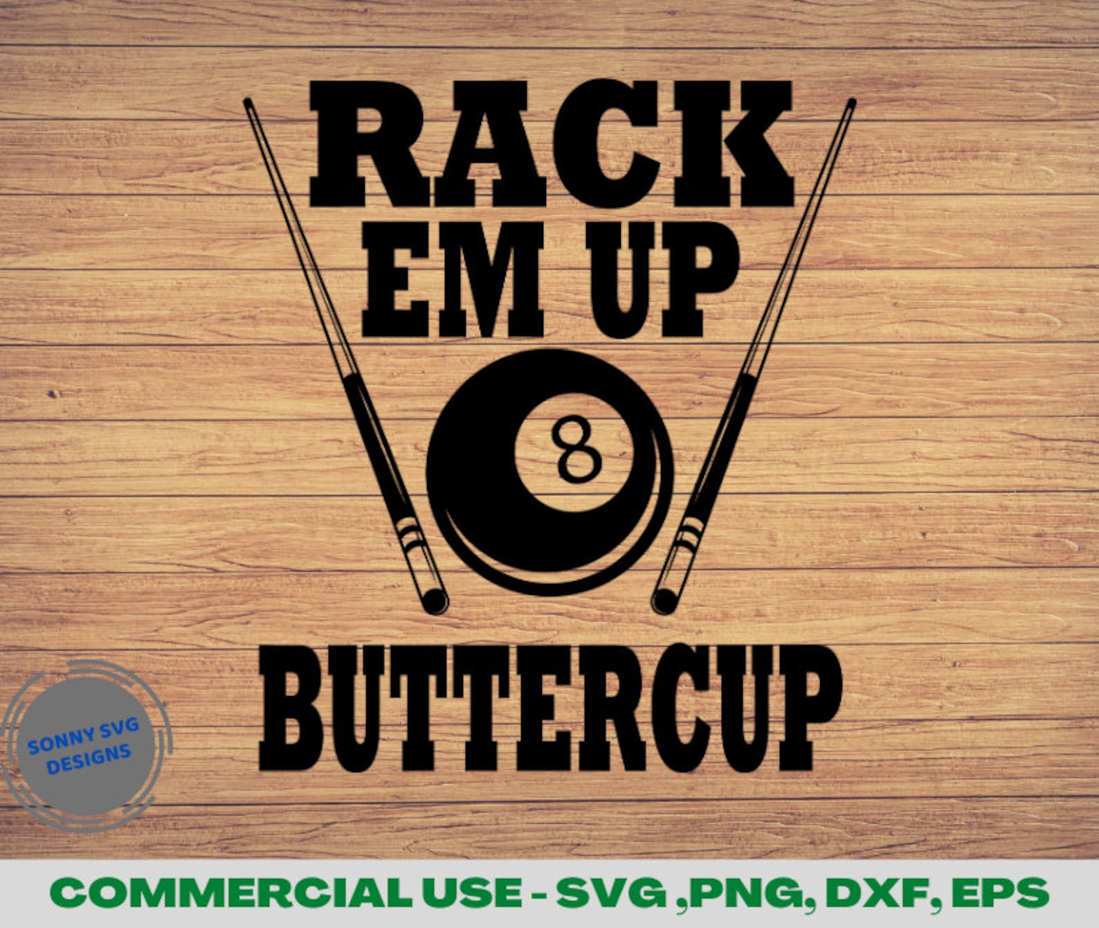 Rack Em up Buttercup Svg Png, Dxf, Eps, Billiards Svg, Pool Player Svg