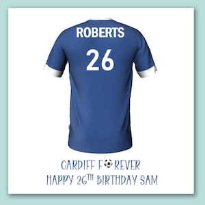 Carte d'anniversaire de football de Cardiff/maillot de football personnalisé Carte de Cardiff/carte de fan de football de Cardiff/Cardiff pour toujours/carte de football