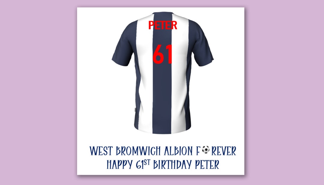 West Bromwich Albion Football Kit Birthday Card/west Bromwich ...