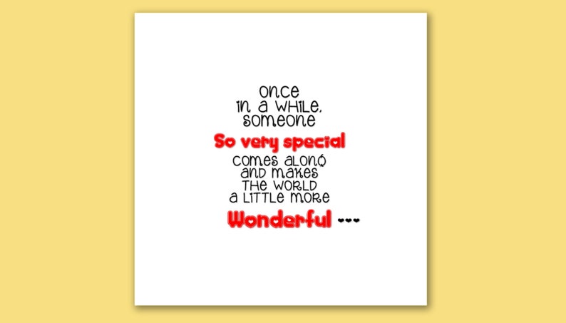 Once in a while someone so very special comes along and makes the world a little more wonderful card/special friend birthday card/bestfriend image 1