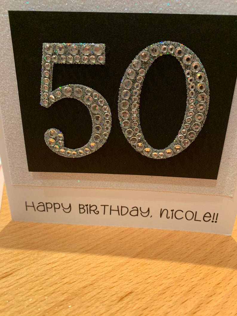 50th birthday cardfifty birthday card50th anniversary carddiamond cardbling cardany age card50th birthday cardgolden anniversary card