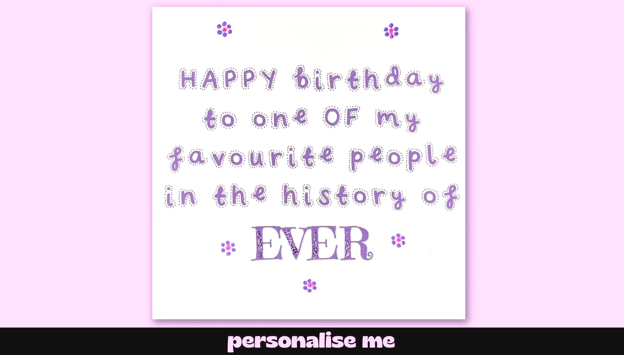 Fun Birthday Card, Favourite Person Ever, Personalised Card - Etsy, image size:2000x1140