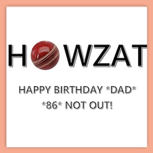 Giorno di compleanno dello sport di cricket/palla da cricket biglietto personalizzato Howzat/biglietto di compleanno di cricket/carta palla da cricket/carta tifoso di cricket/cricket guarisci