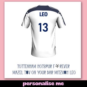 Personalised Tottenham Hotspur Bar Mitzvah Card image 1