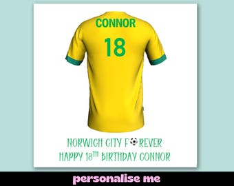 Biglietto di auguri di compleanno personalizzato per tifosi del Norwich Football