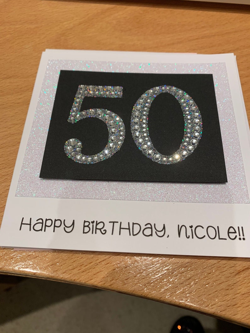 50th birthday cardfifty birthday card50th anniversary carddiamond cardbling cardany age card50th birthday cardgolden anniversary card