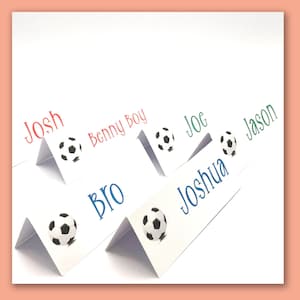 Tarjetas con los nombres de los equipos de fútbol/Tarjetas personalizadas para asientos de fútbol/Tarjetas con los nombres de las mesas para bodas, compromisos y Barmitzvah/Arreglos de mesa para equipos de fútbol