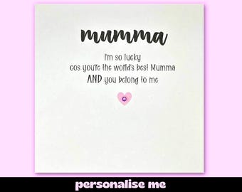 Worlds Best Mumma Card, Mothers Day, Birthday
