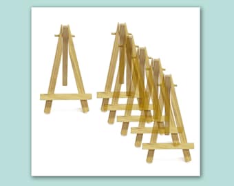 Mini Wooden Easels: Rustic Wedding Table Number Holders (x10)