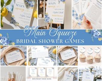 She Found Her Main Squeeze Bridal Shower Bundle, Blue Citrus Bridal Shower Invitation Bundle, Lemon Main Squeeze Bridal Shower #MS103