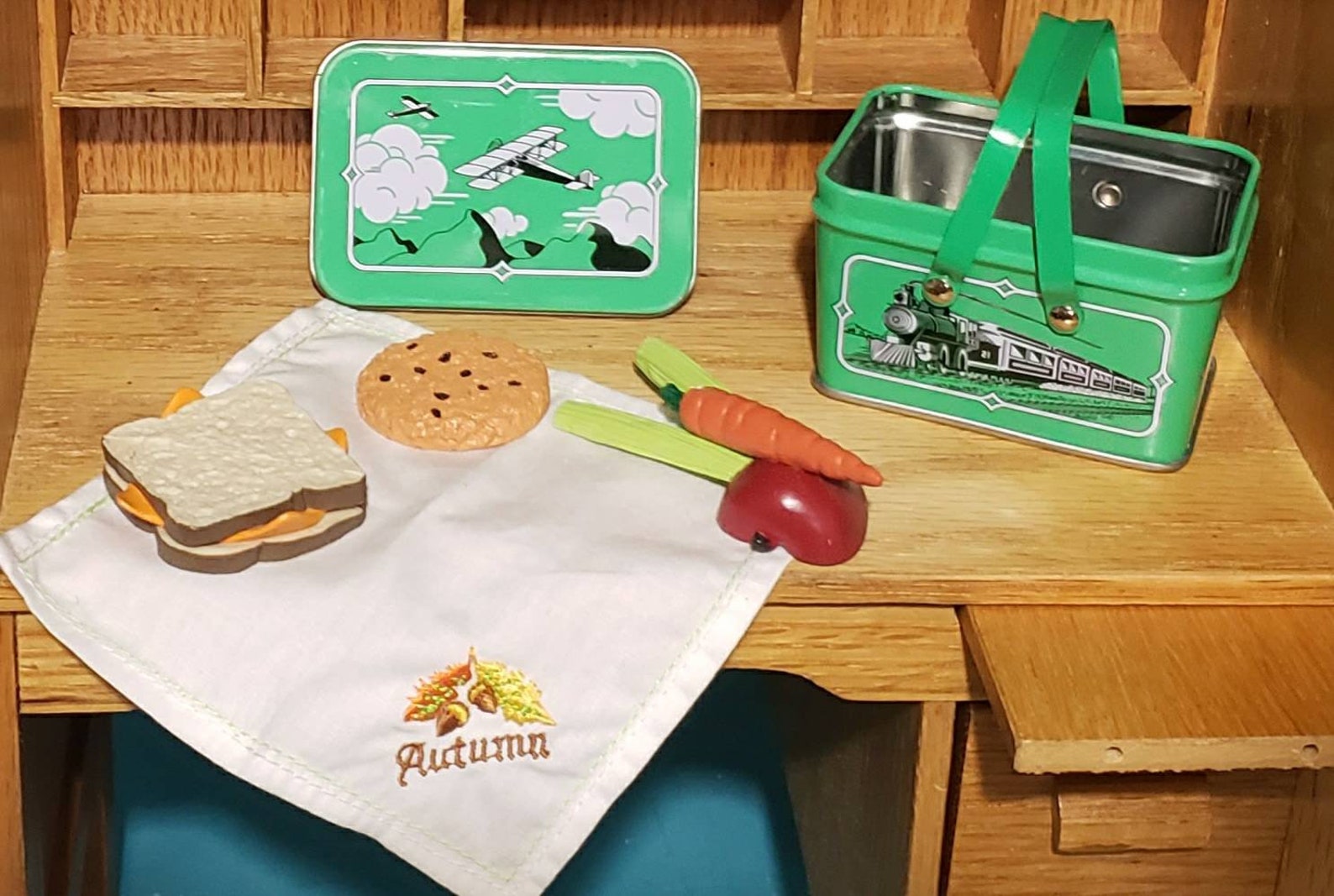 American Girl Kit School Dress Lunch Box Desk Etsy