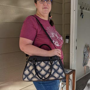 Canvas & Cork Bowler Bag: Crossbody Handbag with Pockets