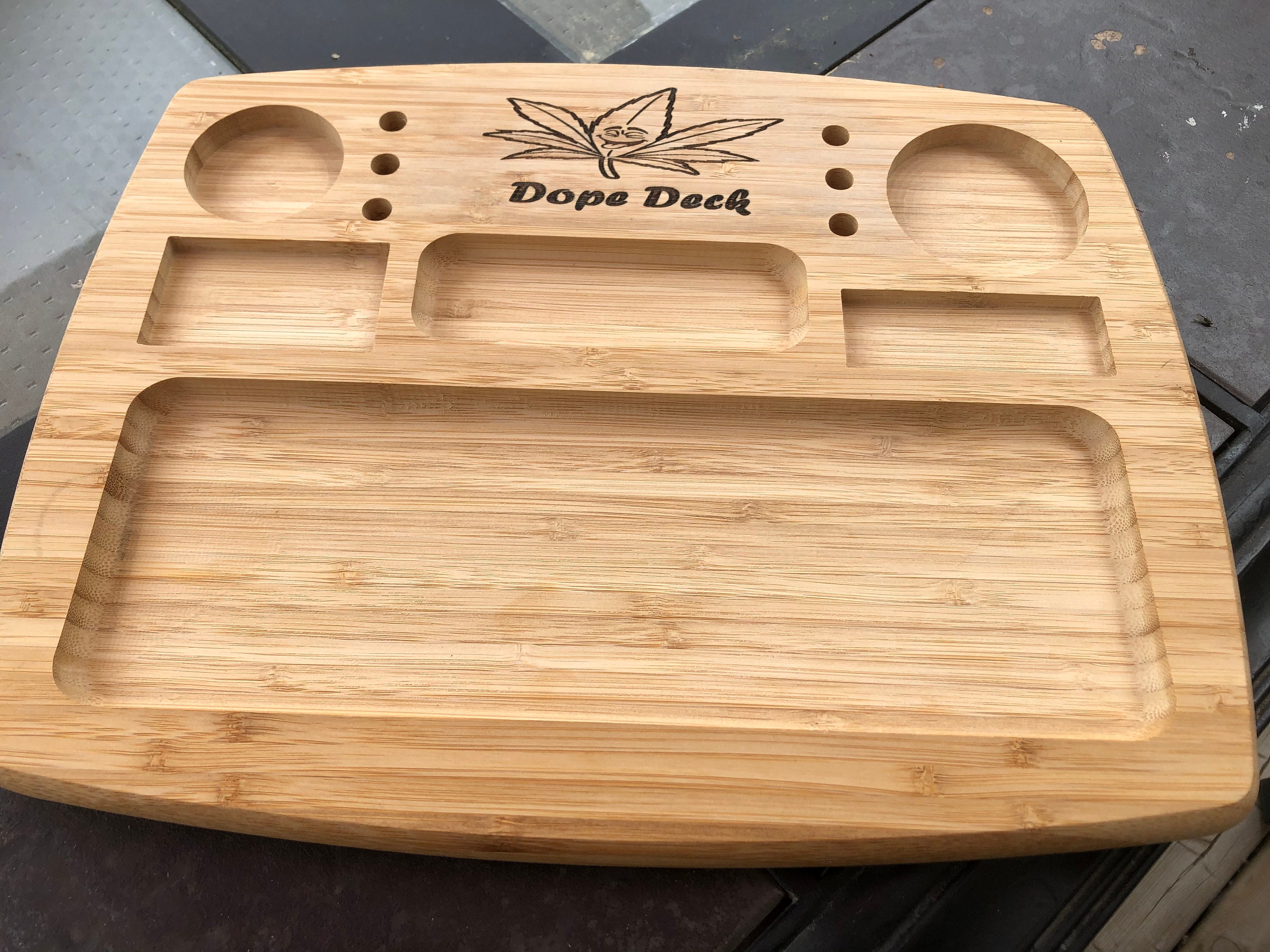 Leaf Rolling Tray Made From Walnut, Cherry or Maple. 