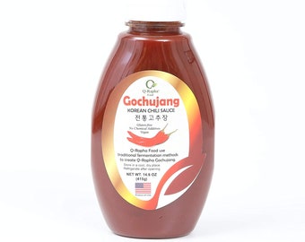 Q-Rapha Classic Korean Gochujang, Gluten-Free, Chemical-Free, Vegan (14.6 oz)