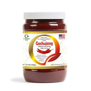 Q-Rapha Premium Korean Gochujang (Chili Paste), Gluten-free Unpasteurized Artisanal (37.5 oz)