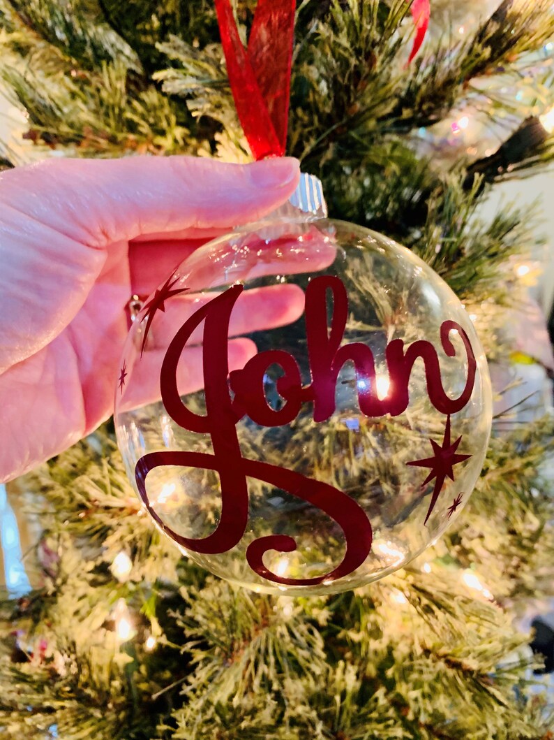 Custom Glass Christmas Ornaments Personalized - Etsy
