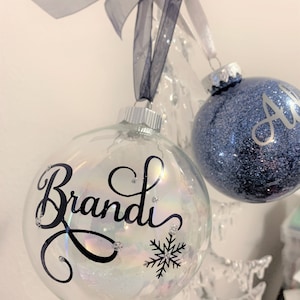 Custom Glass Christmas Ornaments, Personalized